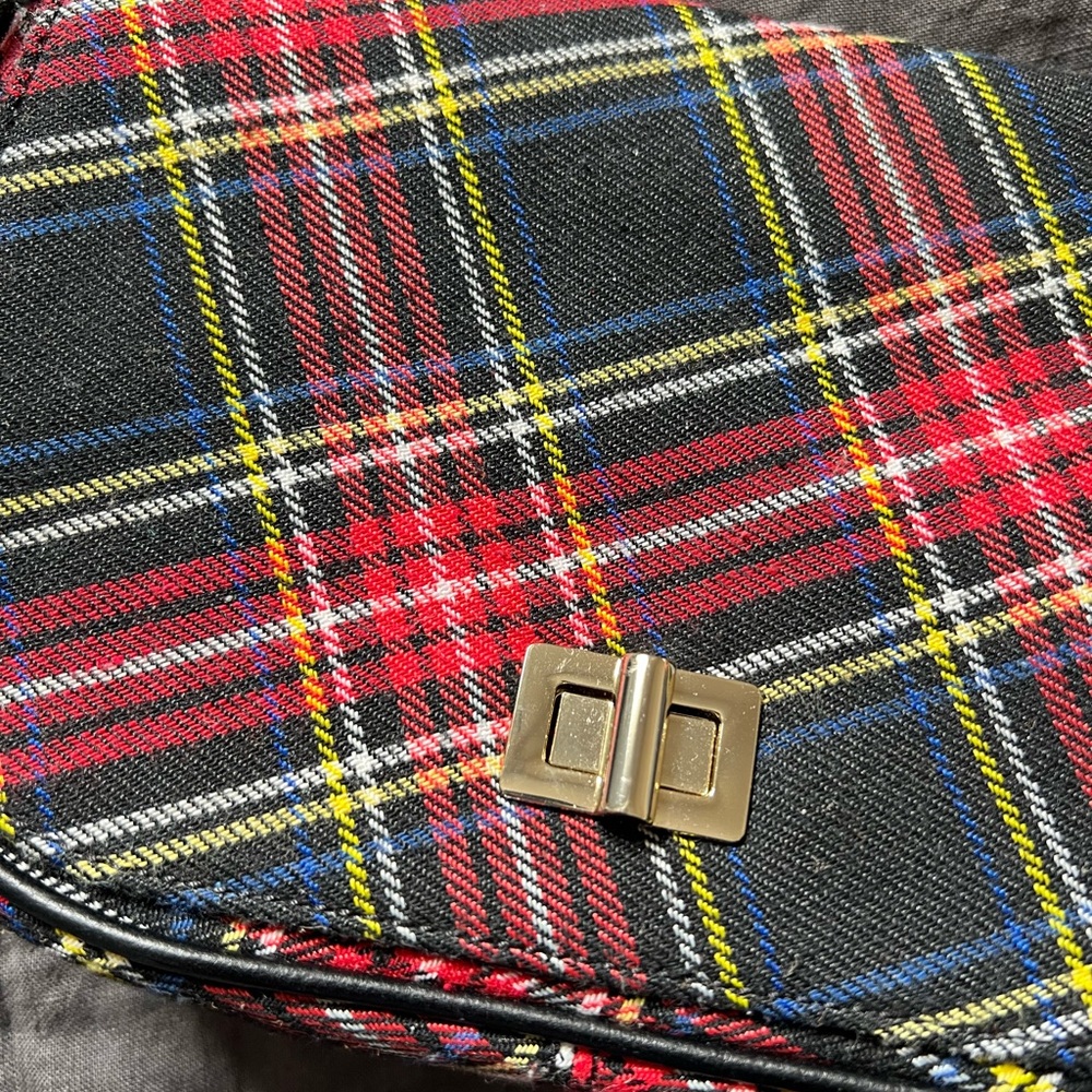 Talbots Plaid Crossbody Bag - Red and Black - Picture 2 of 5